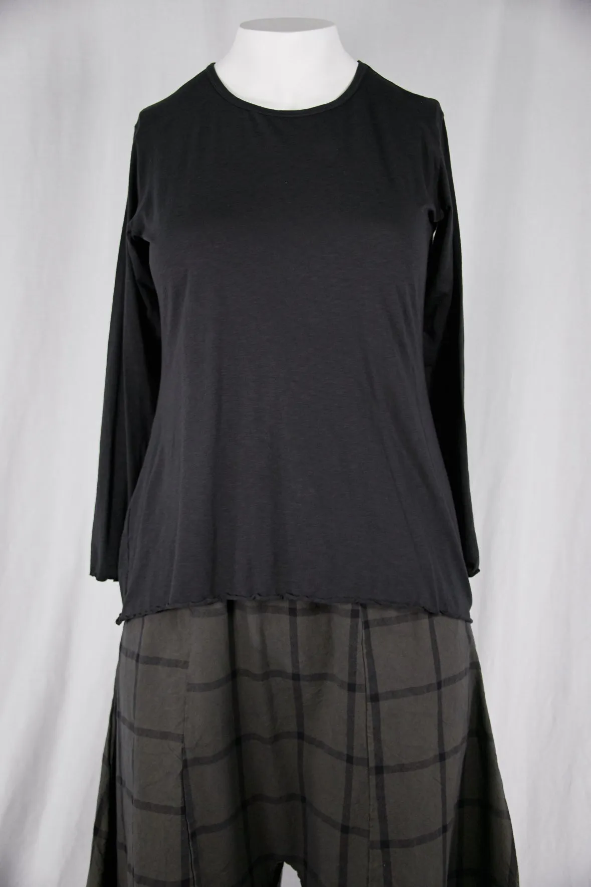 1240-Long Sleeve Layer Tee Blackest Black-U