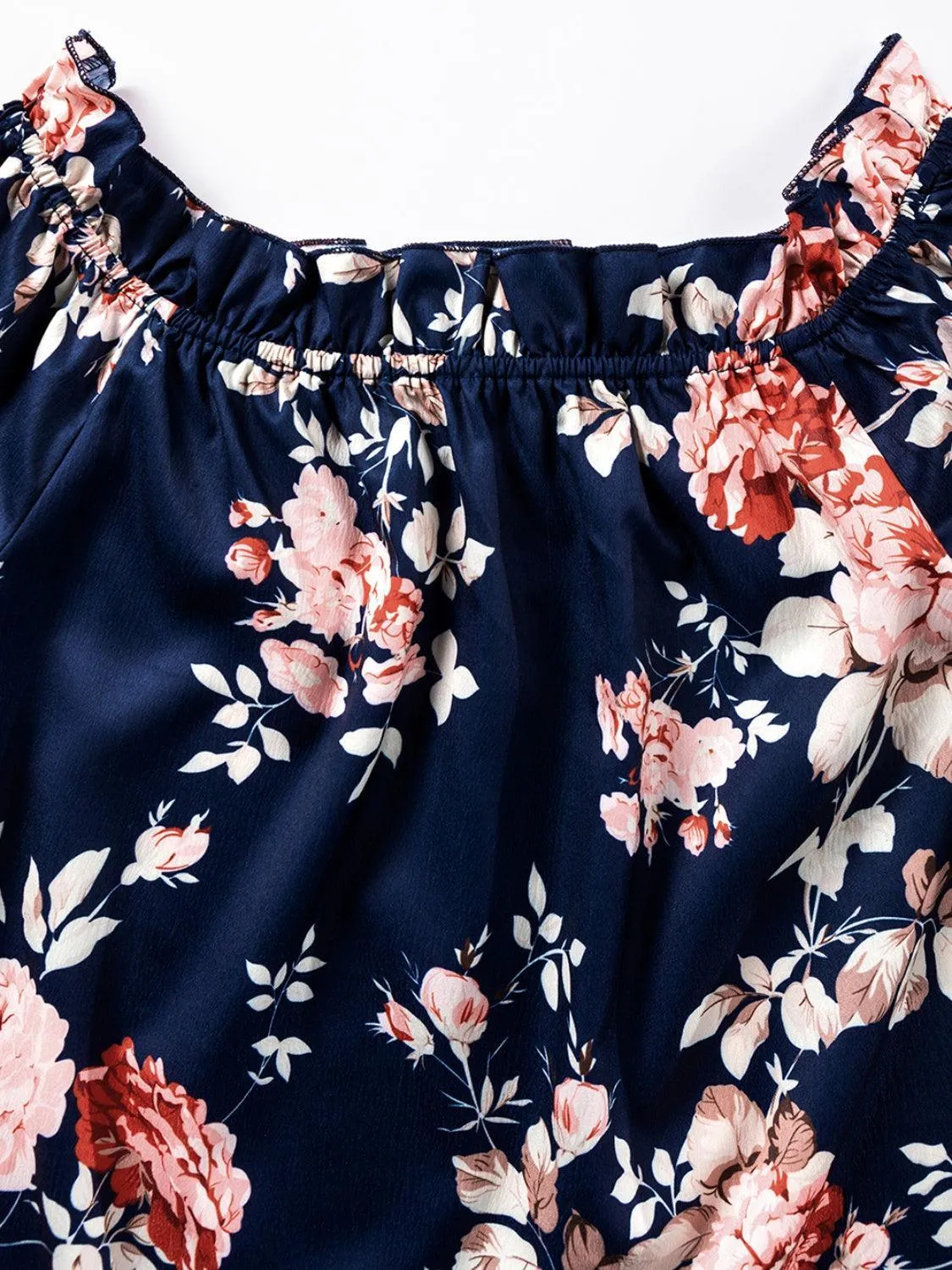Bloom In Style Half Sleeve Floral Off Shoulder Blouse