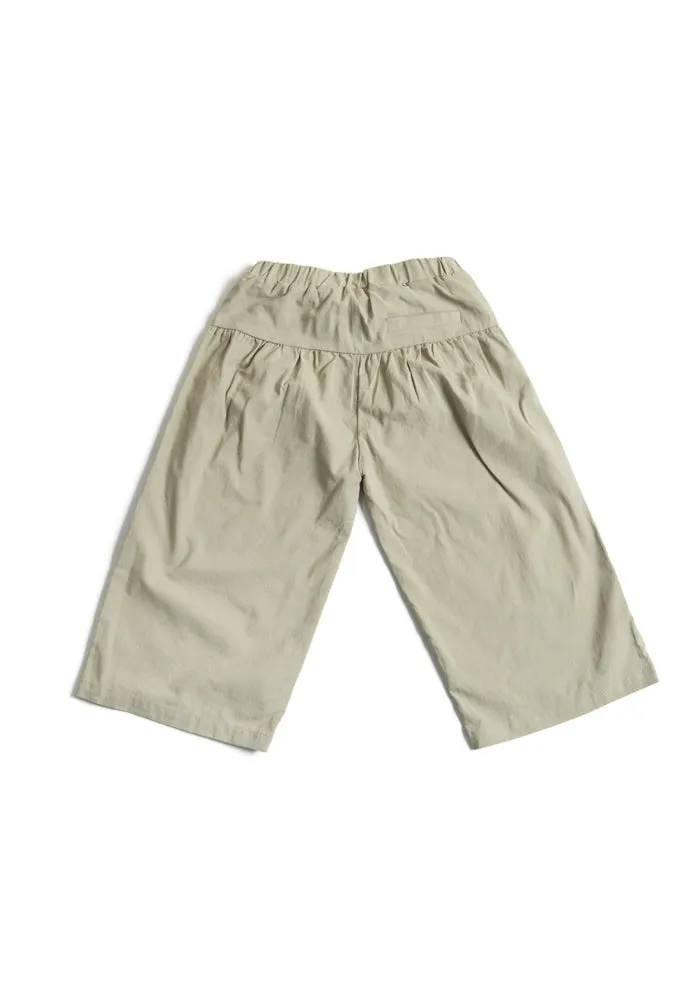 Boys Khaki Linen Wide Pants