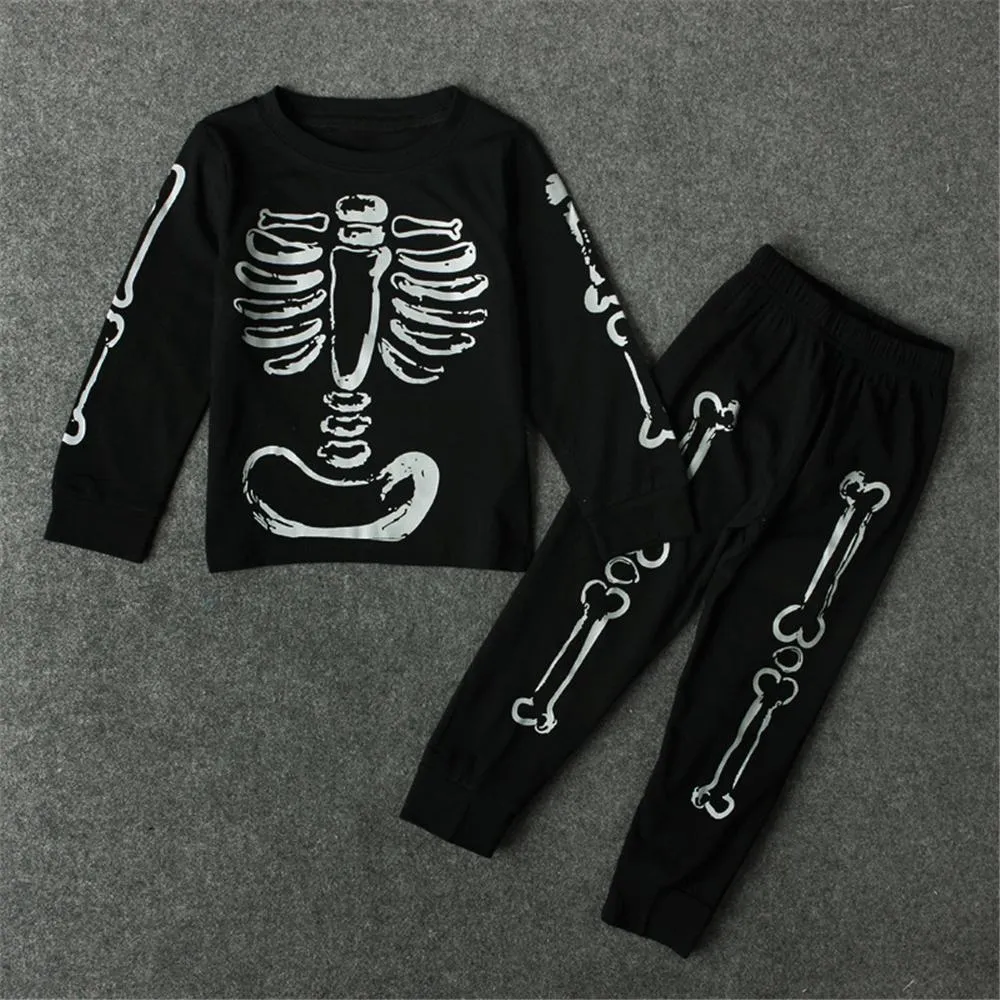 Boys Skeleton Long Sleeve Top & Pants Boy Boutique Clothing Wholesale