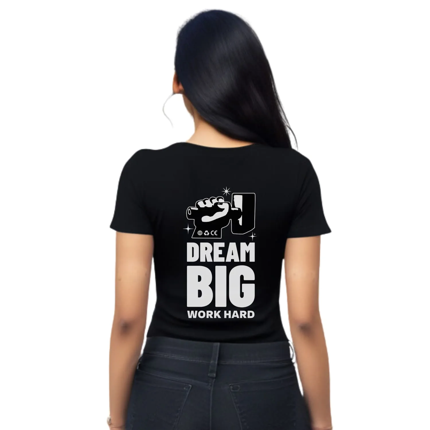 Dream big Womens cotton printed T-shirt