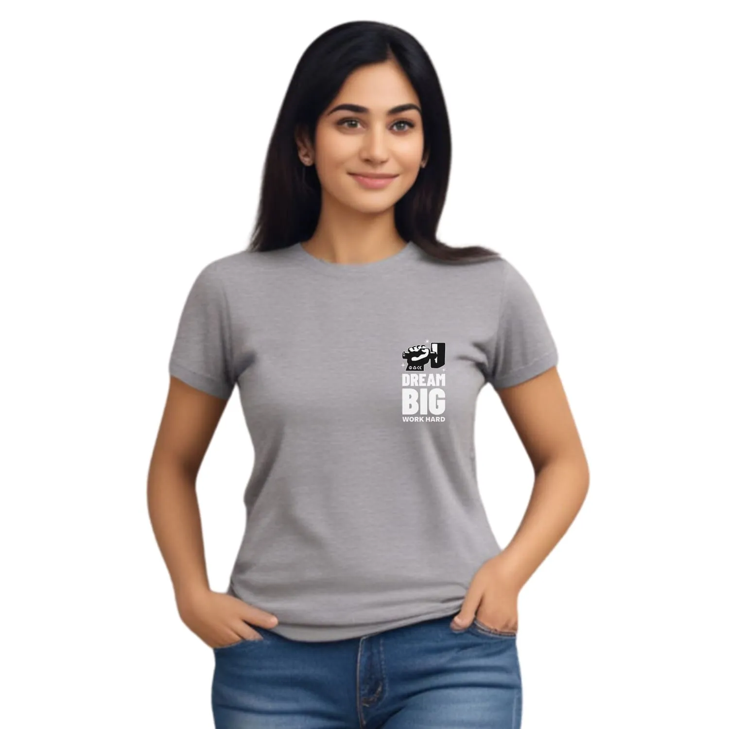 Dream big Womens cotton printed T-shirt