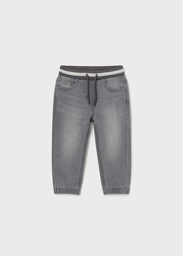 Drew Pull on Denim Pants in Charcoal