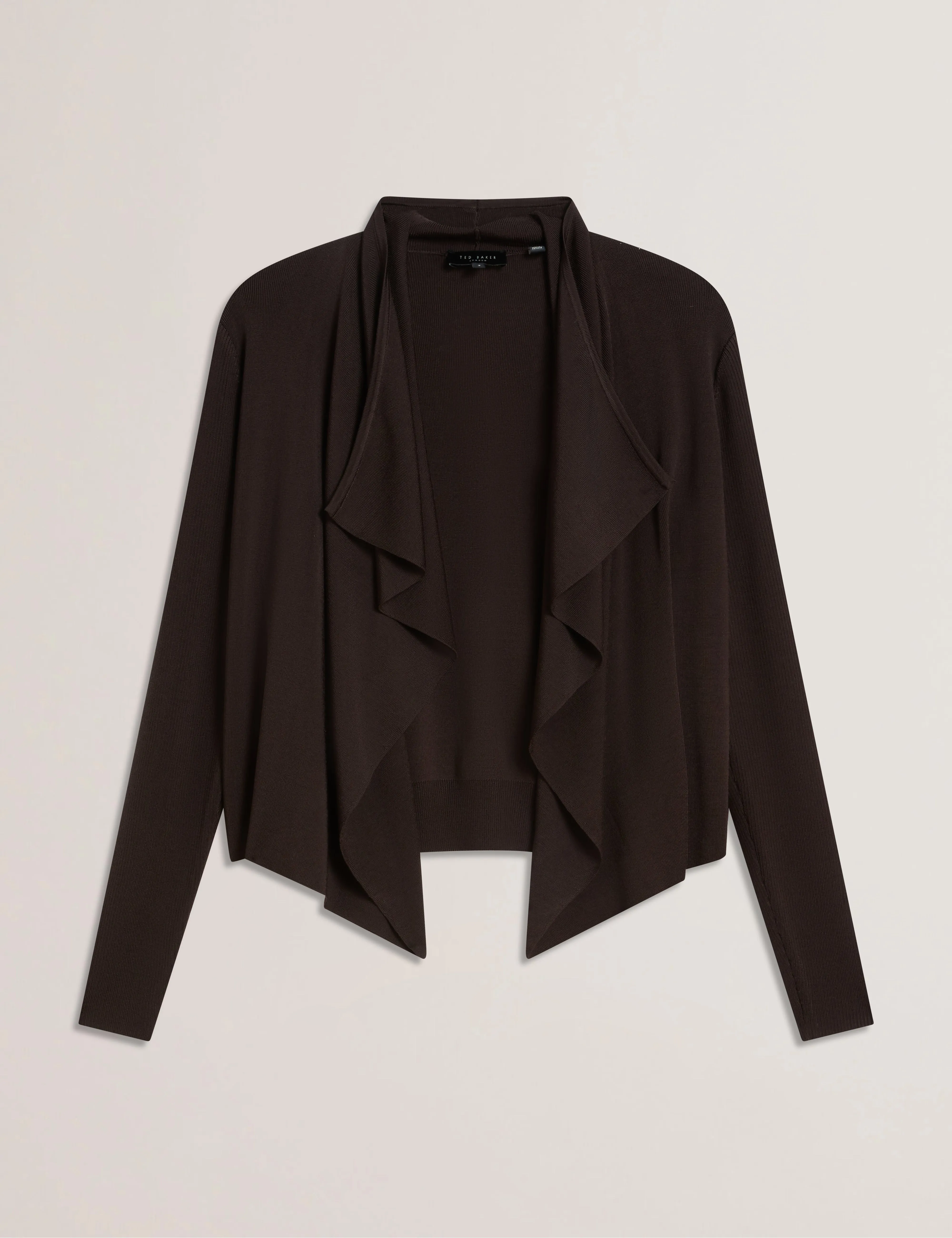 Elliyy Waterfall Front Cardigan Dk-Brown