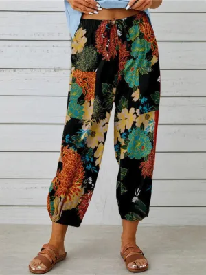 Exquisite Prints Tapered Leg Cropped Pants