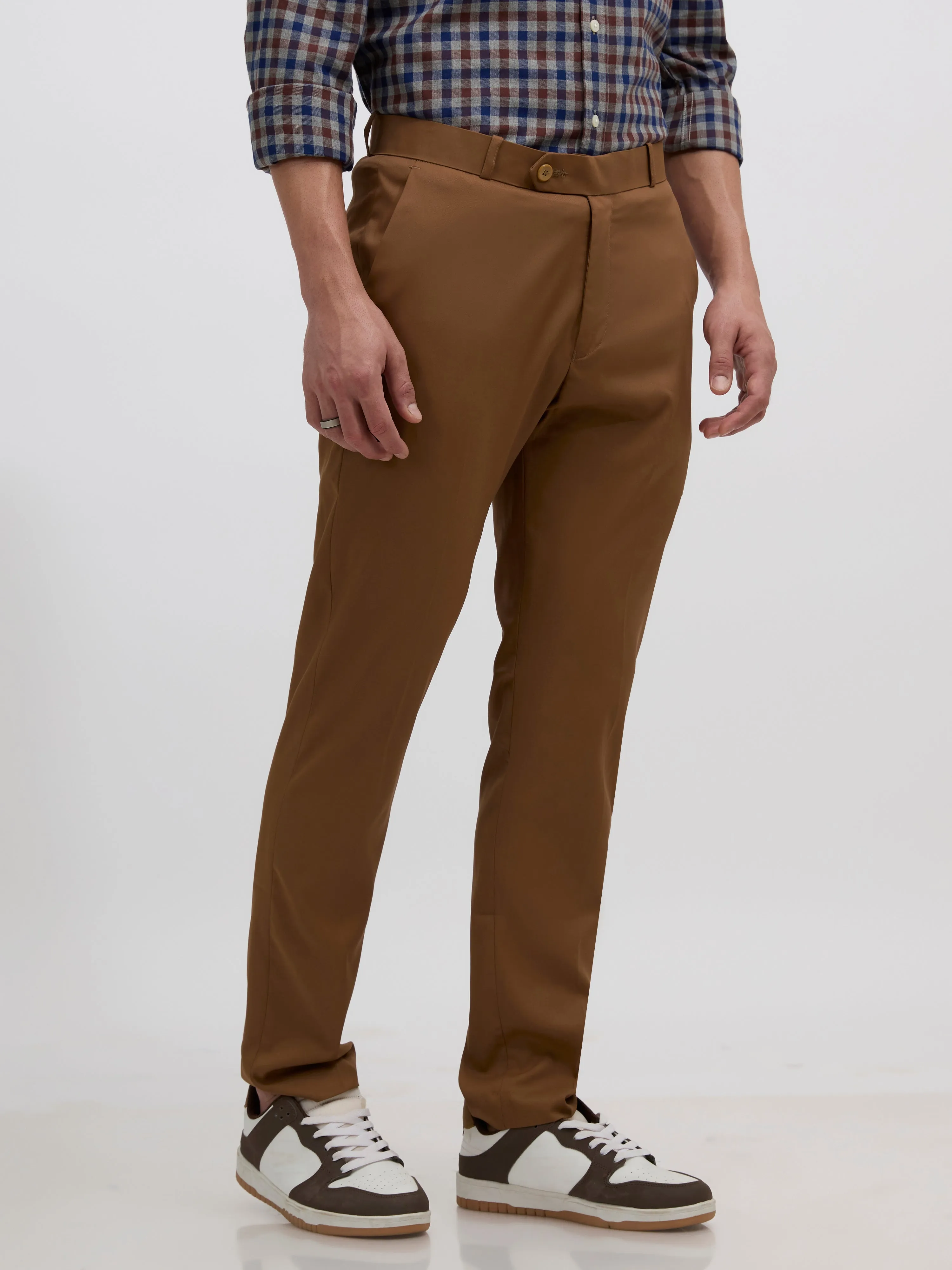 Falcon - Skinny fit Formal Pant - Coffee