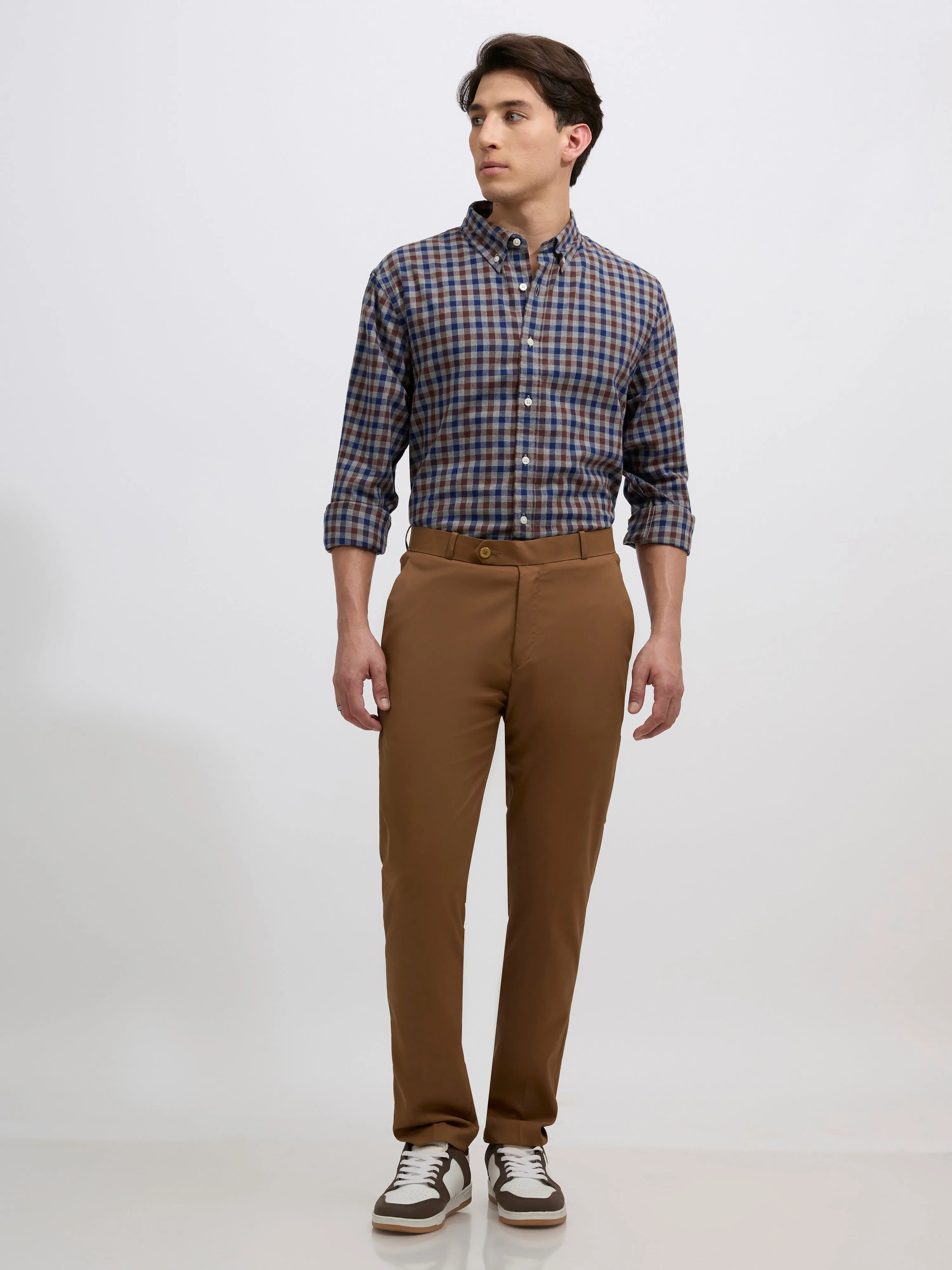 Falcon - Skinny fit Formal Pant - Coffee