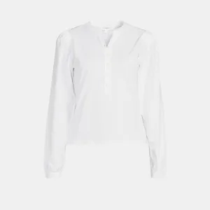Femme Puff Sleeve Henley (White)