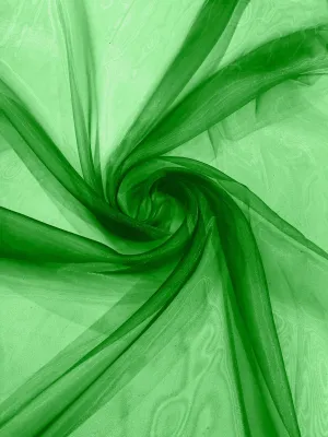 Flag Green 58/60"Wide 100% Polyester Soft Light Weight, Sheer Crystal Organza Fabric Sold By The Yard