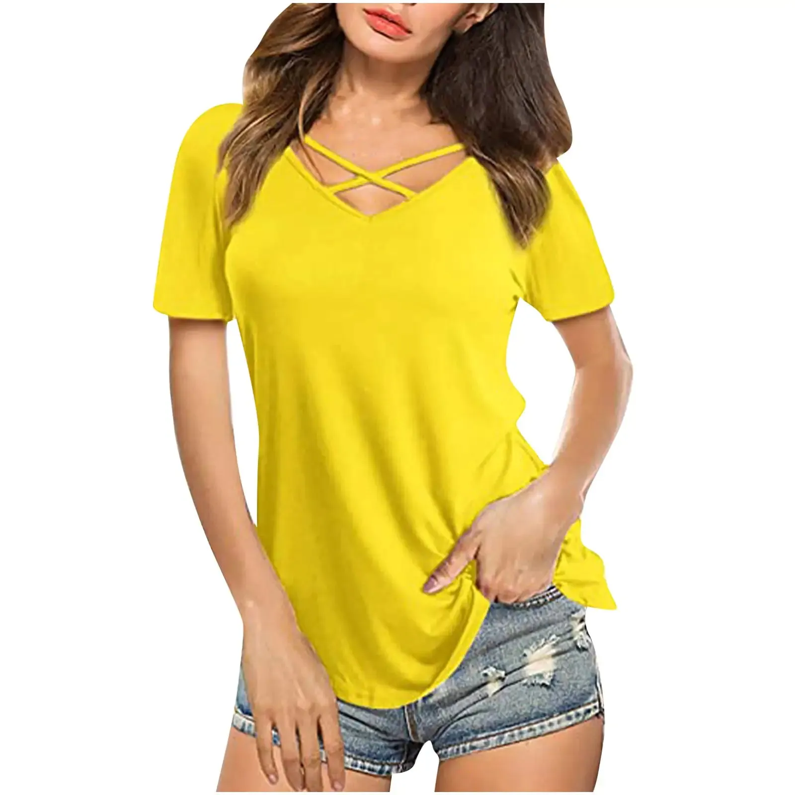 Front Cross Short Sleeve T-shirt, sckarle
