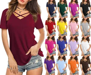Front Cross Short Sleeve T-shirt, sckarle