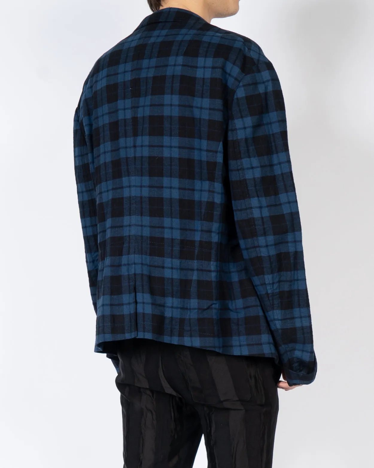 FW17 Blue Checked Officers Jacket Sample