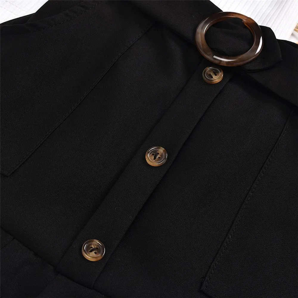 Girls Solid Color Short Sleeve Pullover Top & Skirts Girls Clothing Wholesale
