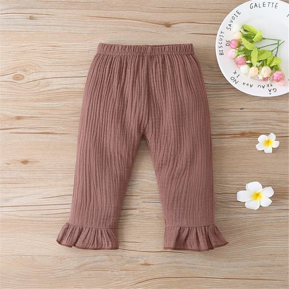 Girls Solid Long Sleeve Button Top & Pants