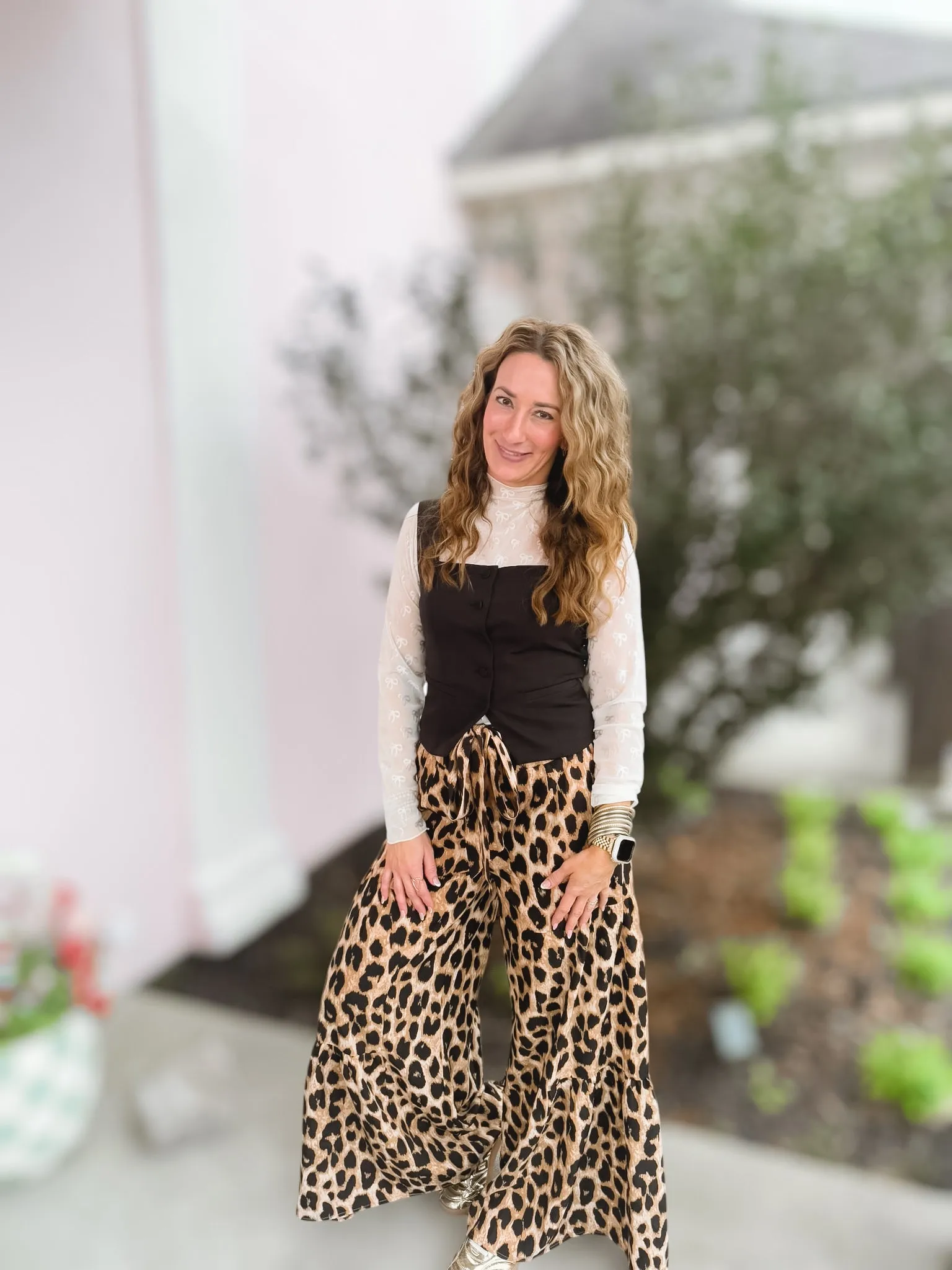 Going Wild Tiered Printed Pants