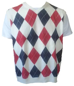 Golf Knickers Argyle Vest Red/White/Blue (Medium)