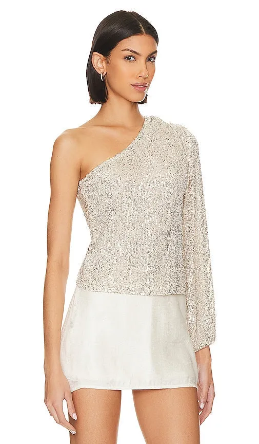 HEARTLOOM Seela Top in Metallic Silver