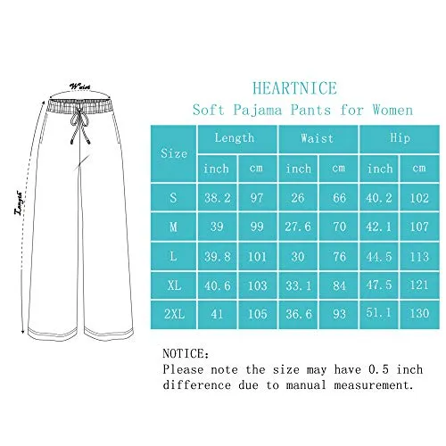 HEARTNICE Soft Pajama Pants for Women, Cotton Print Sleep Pants Lightweight Lounge Sleep Pj Bottoms(Pack of 1)（Navy-Nebula, M）