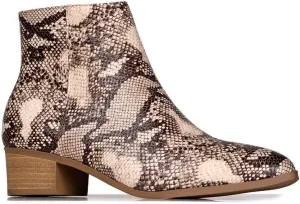 J. Adams Women's Viper Ankle Boots - Short Chunky Low-Heel Pointed-Toe Block Booties, Comfortable and Stylish for Everyday Wear