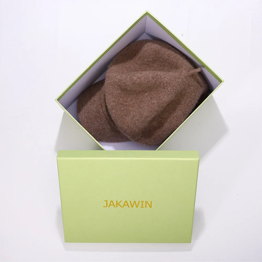 JAKAWIN Beret Newsboy Hat Vintage Cabbie Hats French Wool Cap for Women