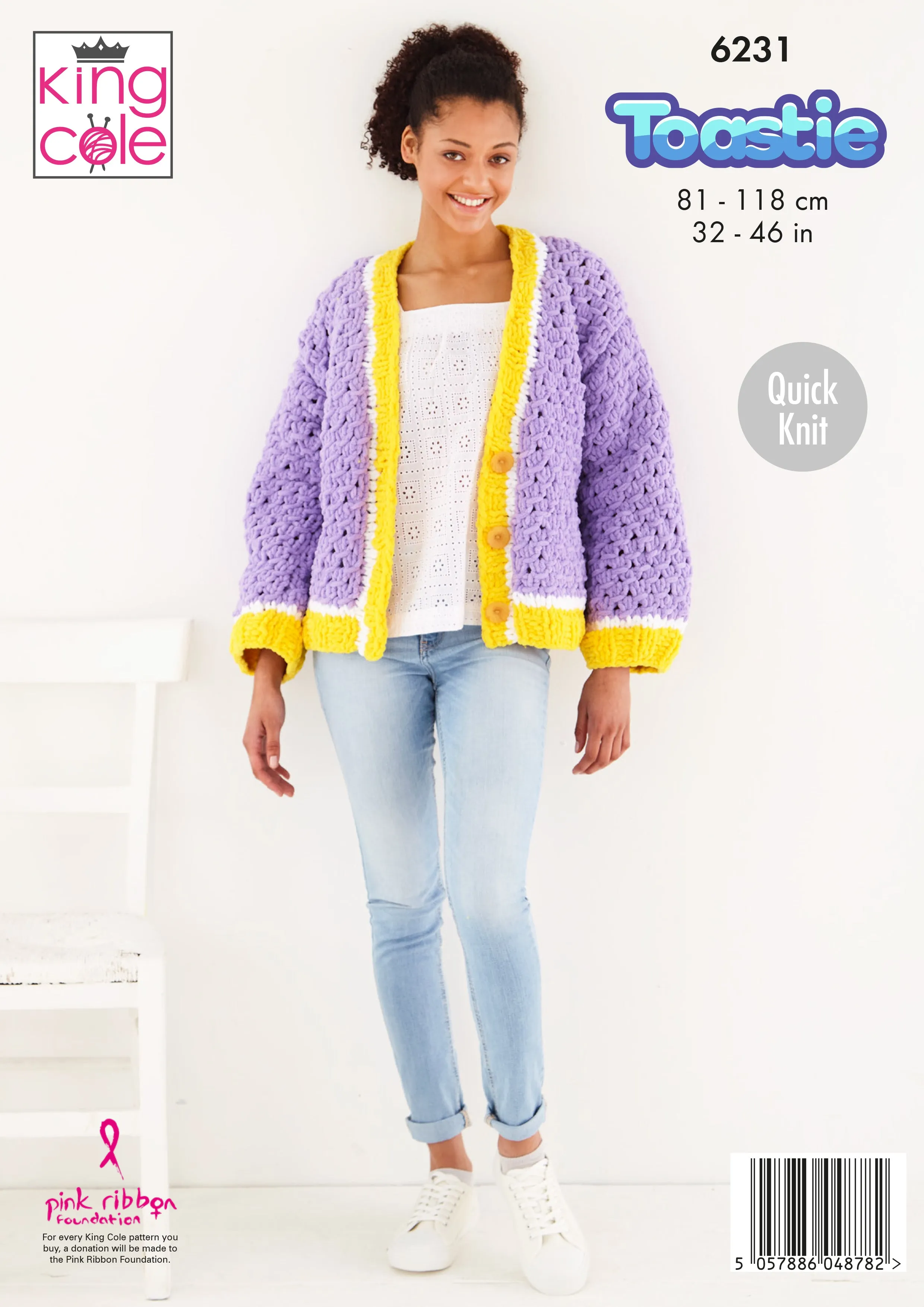 King Cole Ladies Sweater Jumper Cardigan Quick Knit Chunky Warm & Toastie Knitting Pattern 6231