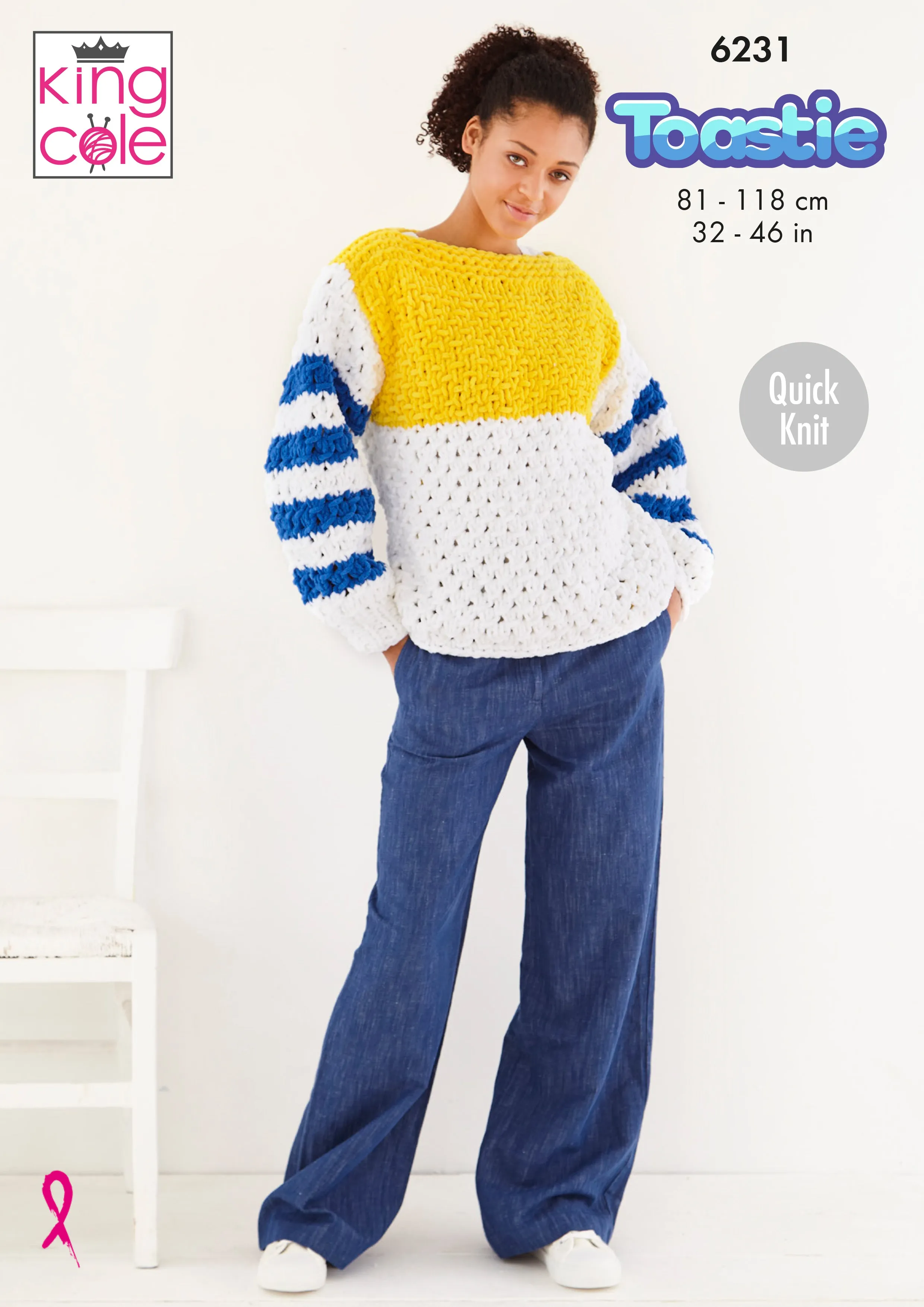 King Cole Ladies Sweater Jumper Cardigan Quick Knit Chunky Warm & Toastie Knitting Pattern 6231