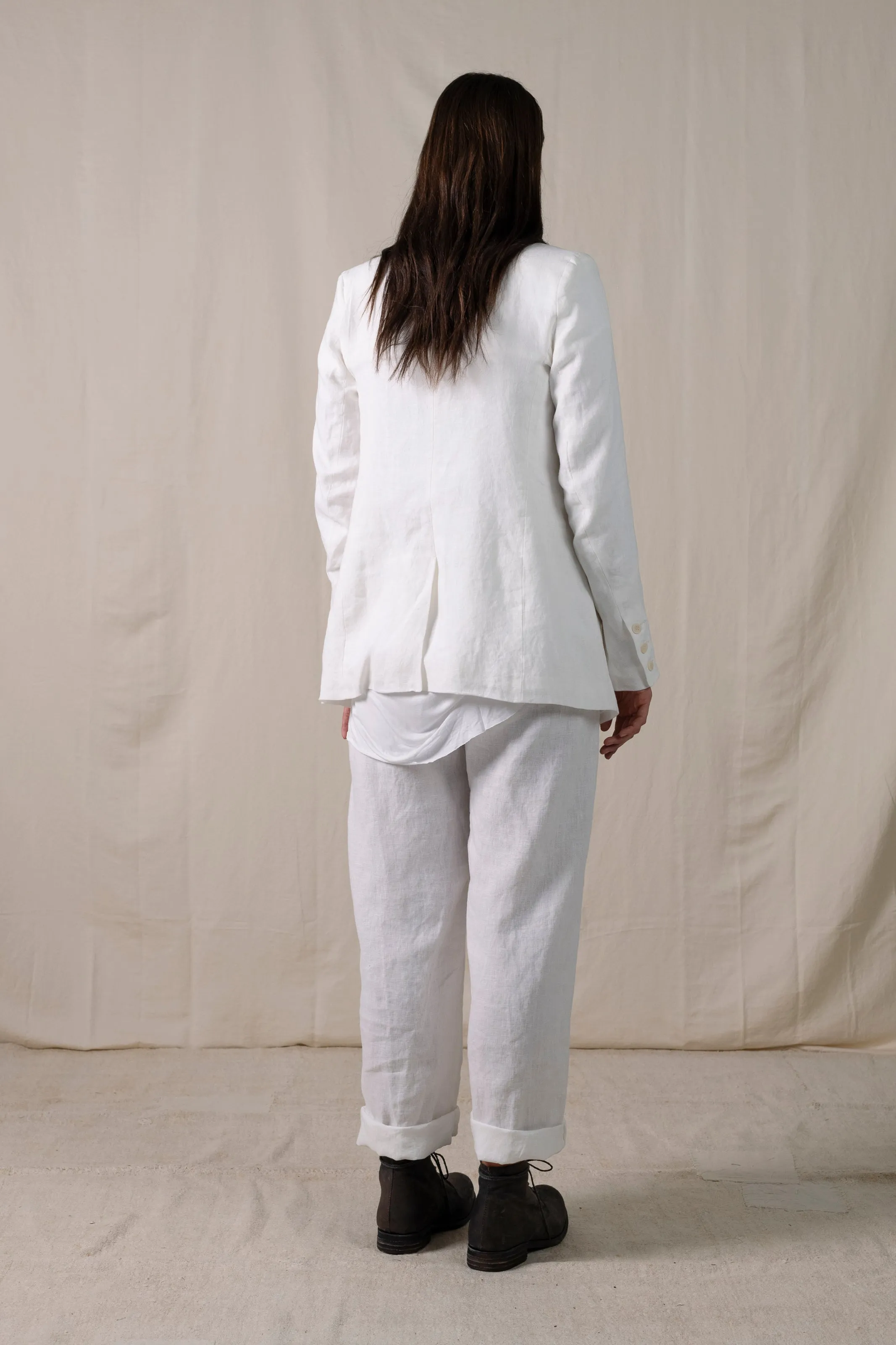Large Pleated Trousers White