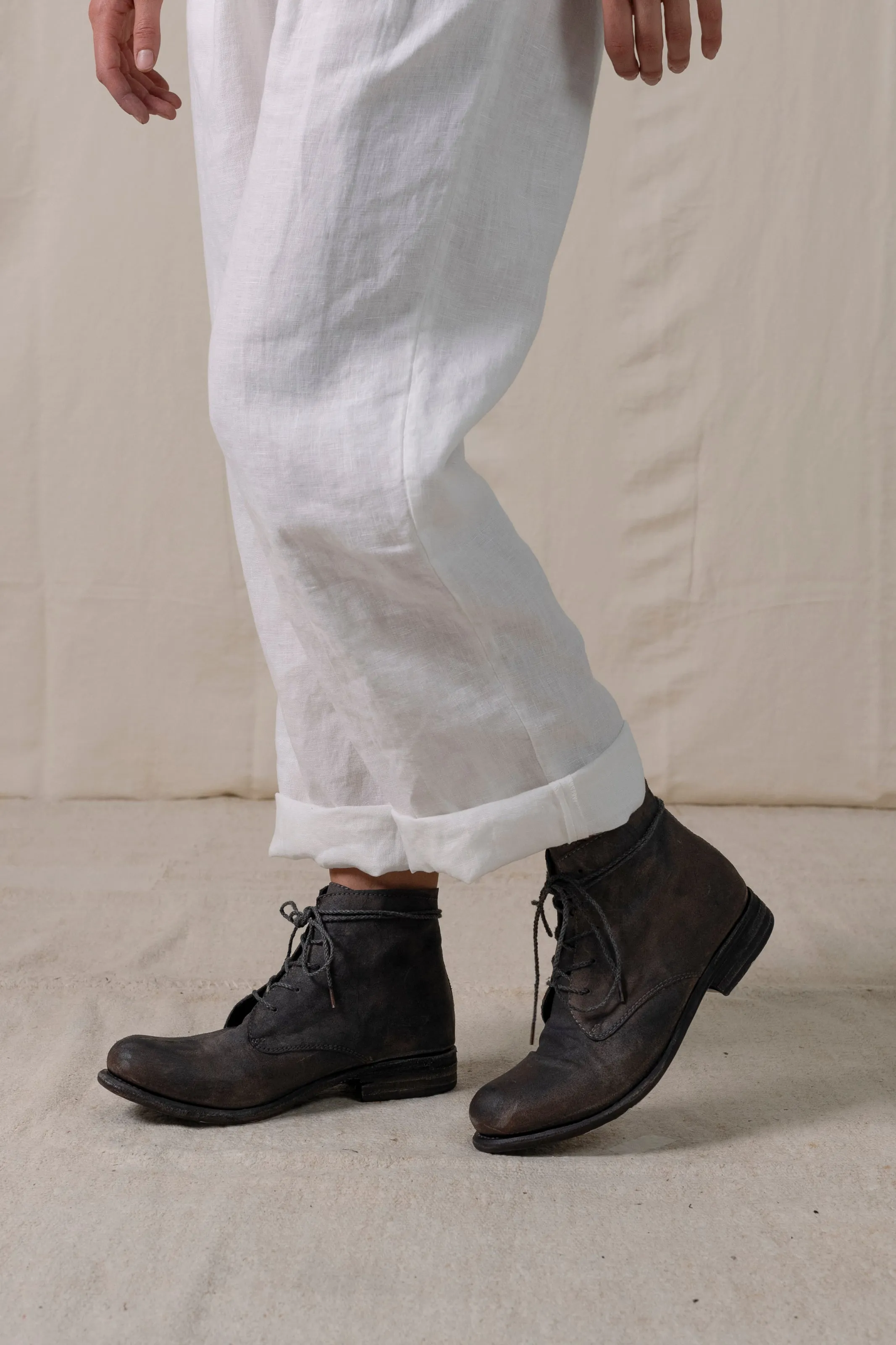 Large Pleated Trousers White