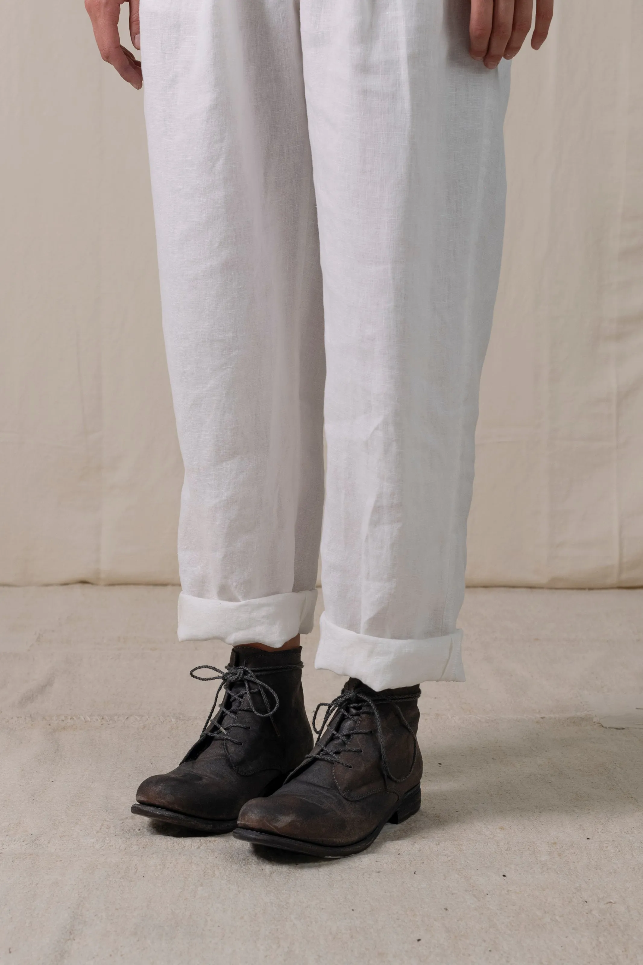Large Pleated Trousers White