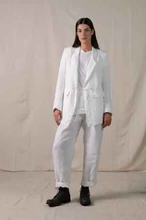 Large Pleated Trousers White