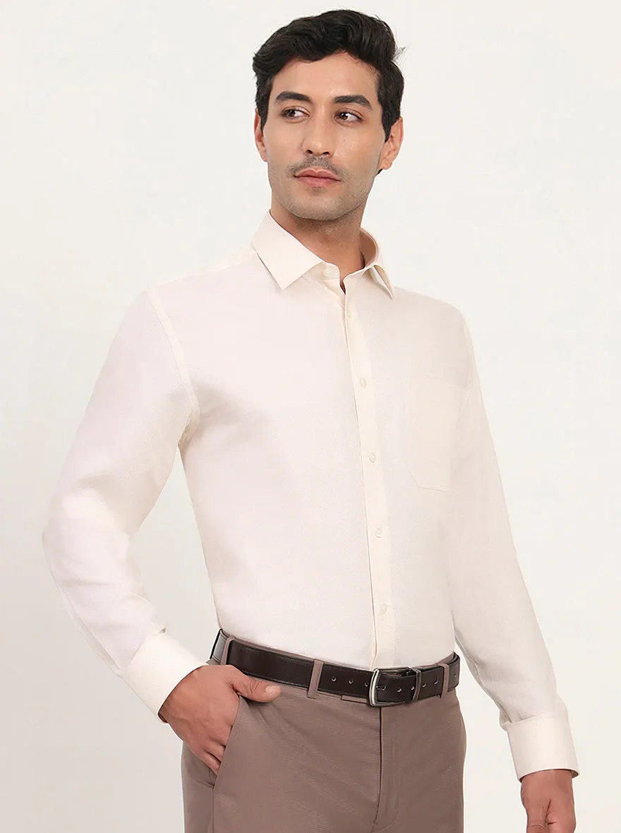 Lemon Yellow Solid Slim Fit Formal Shirt | JadeBlue
