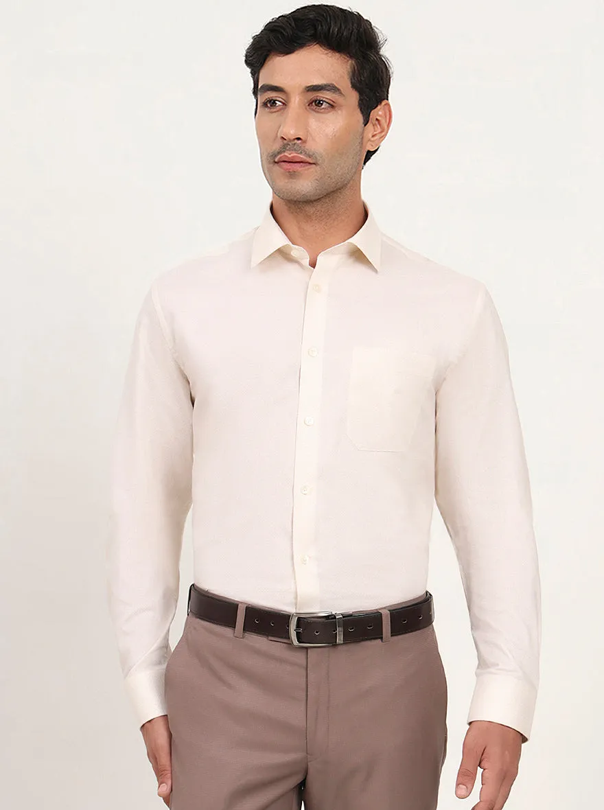 Lemon Yellow Solid Slim Fit Formal Shirt | JadeBlue