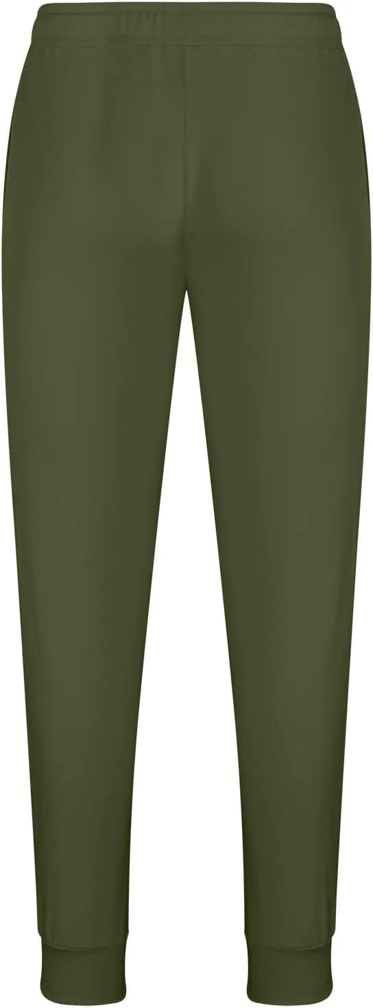 Men's Jogger Sweatpants Elastic Waist Comfy Bottoms Slim Fit Drawstring Trousers Lounge Gymwear Stretch Athletic Fit