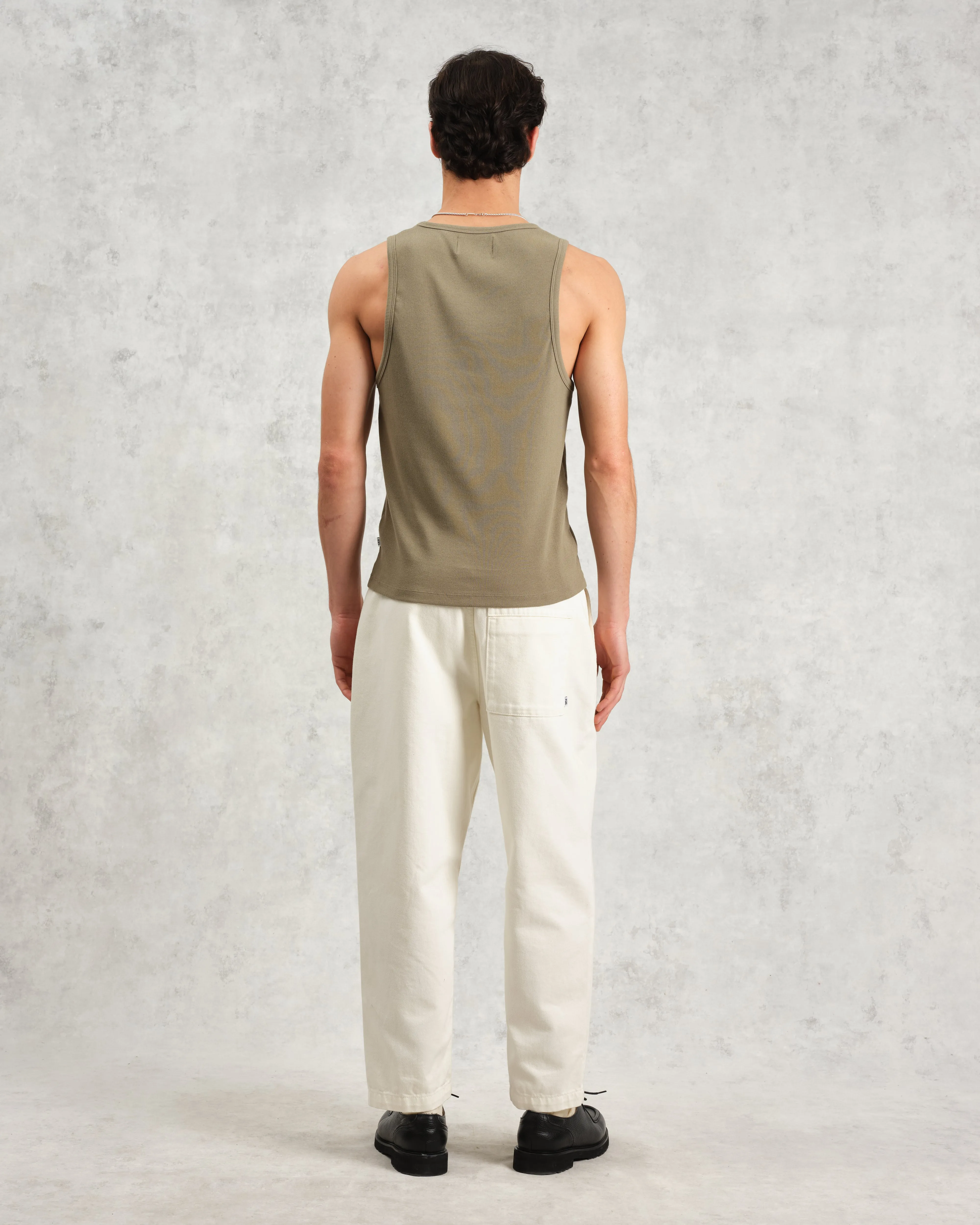 Montague - Khaki Ribbed Organic Cotton Vest