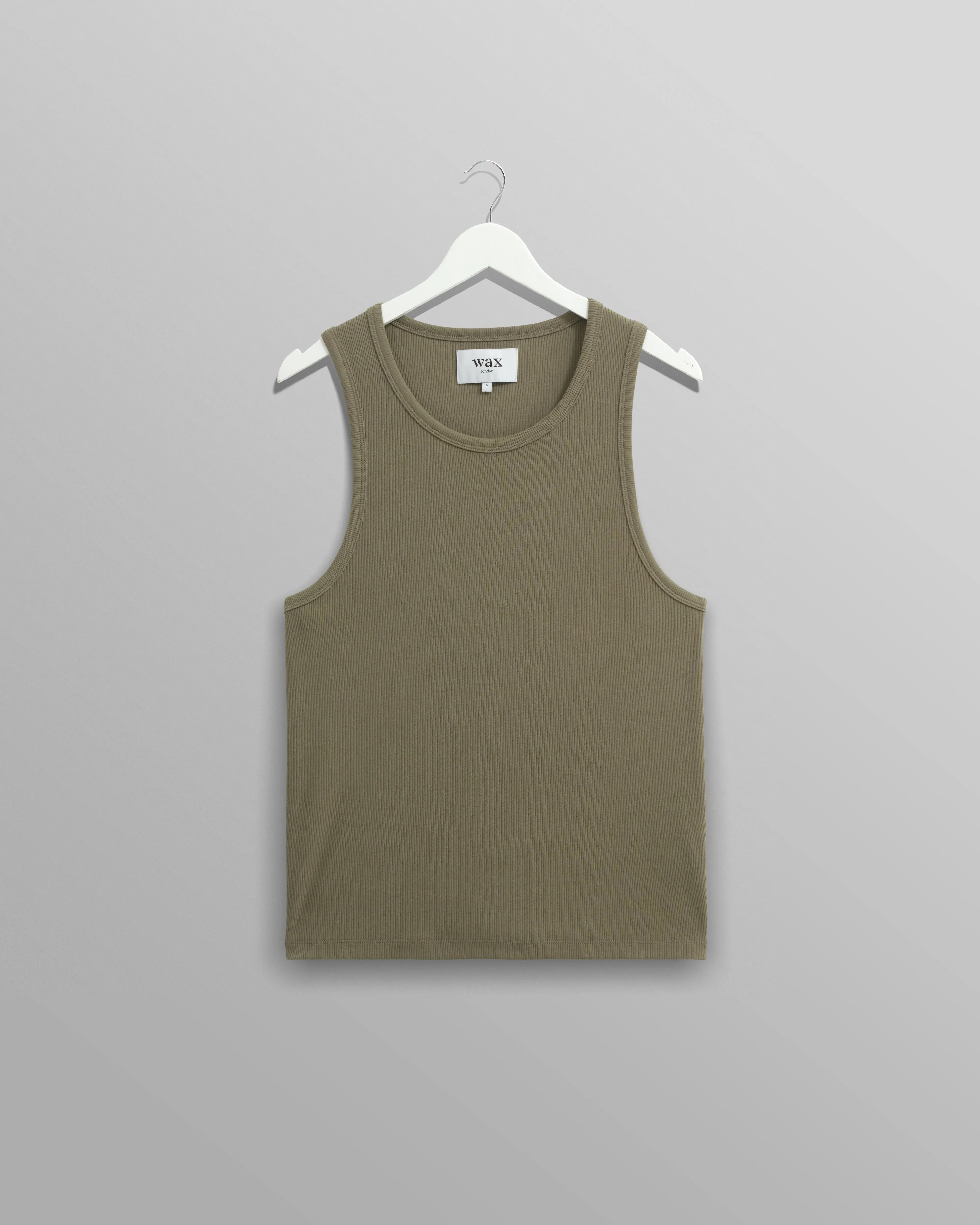 Montague - Khaki Ribbed Organic Cotton Vest
