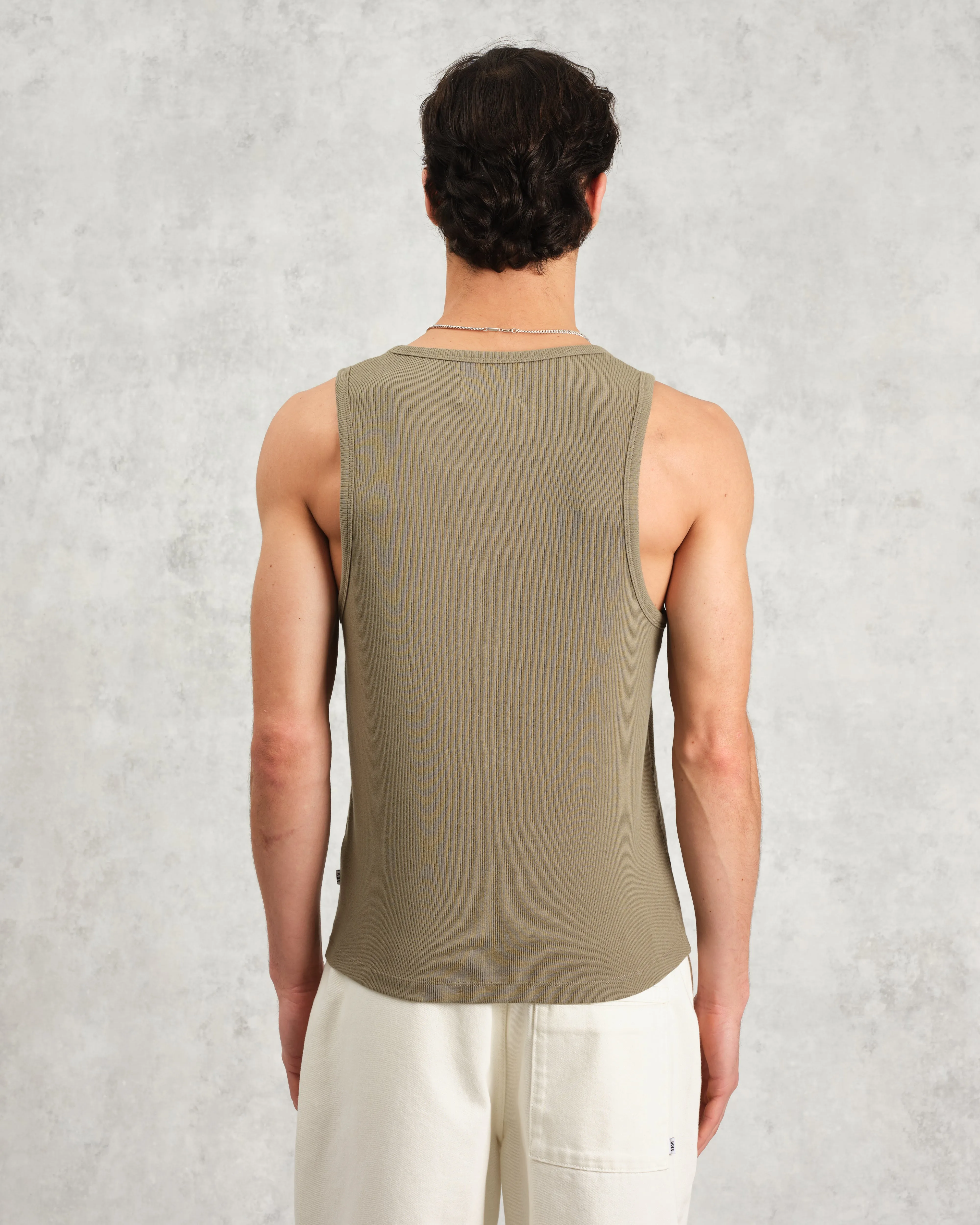 Montague - Khaki Ribbed Organic Cotton Vest