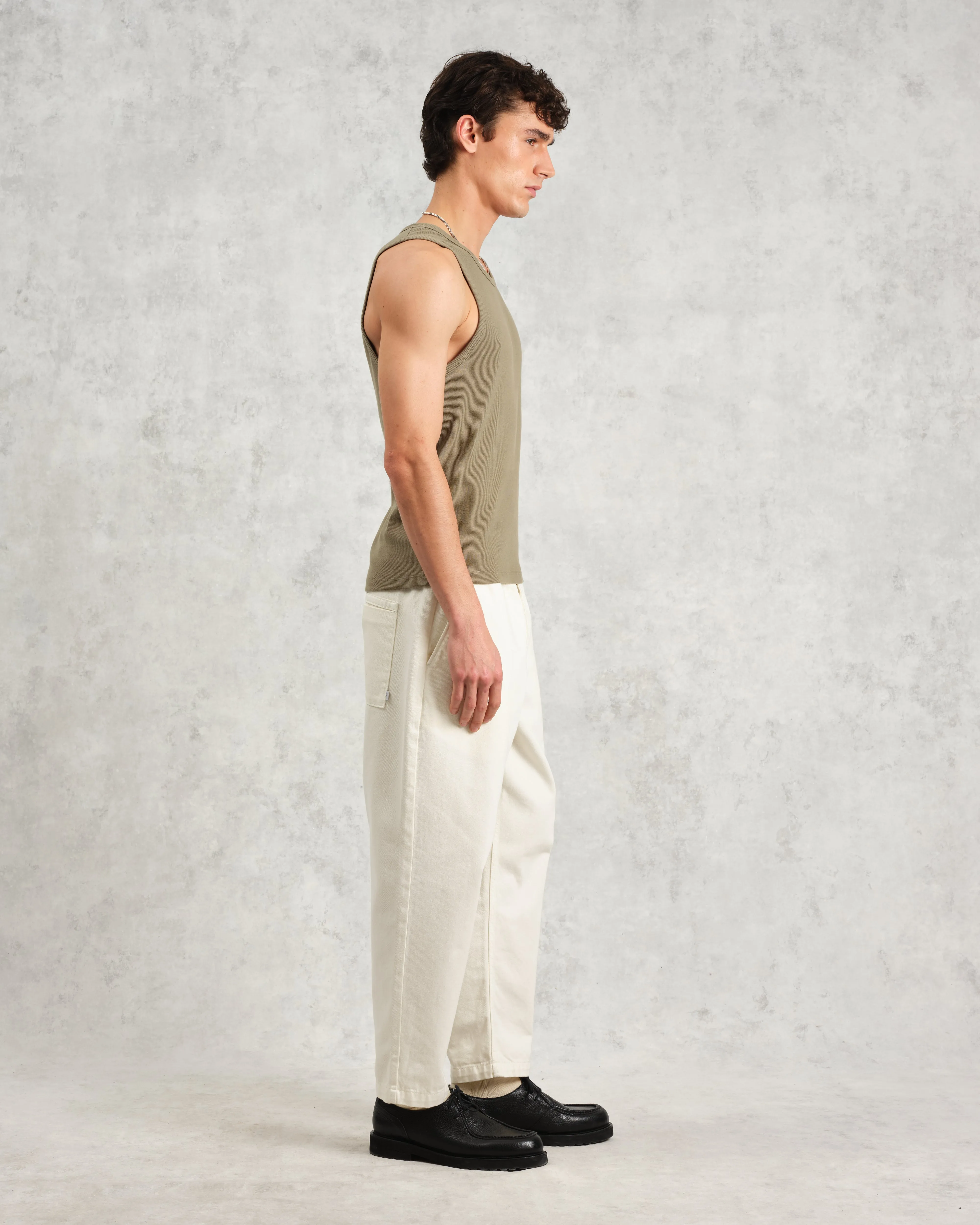 Montague - Khaki Ribbed Organic Cotton Vest