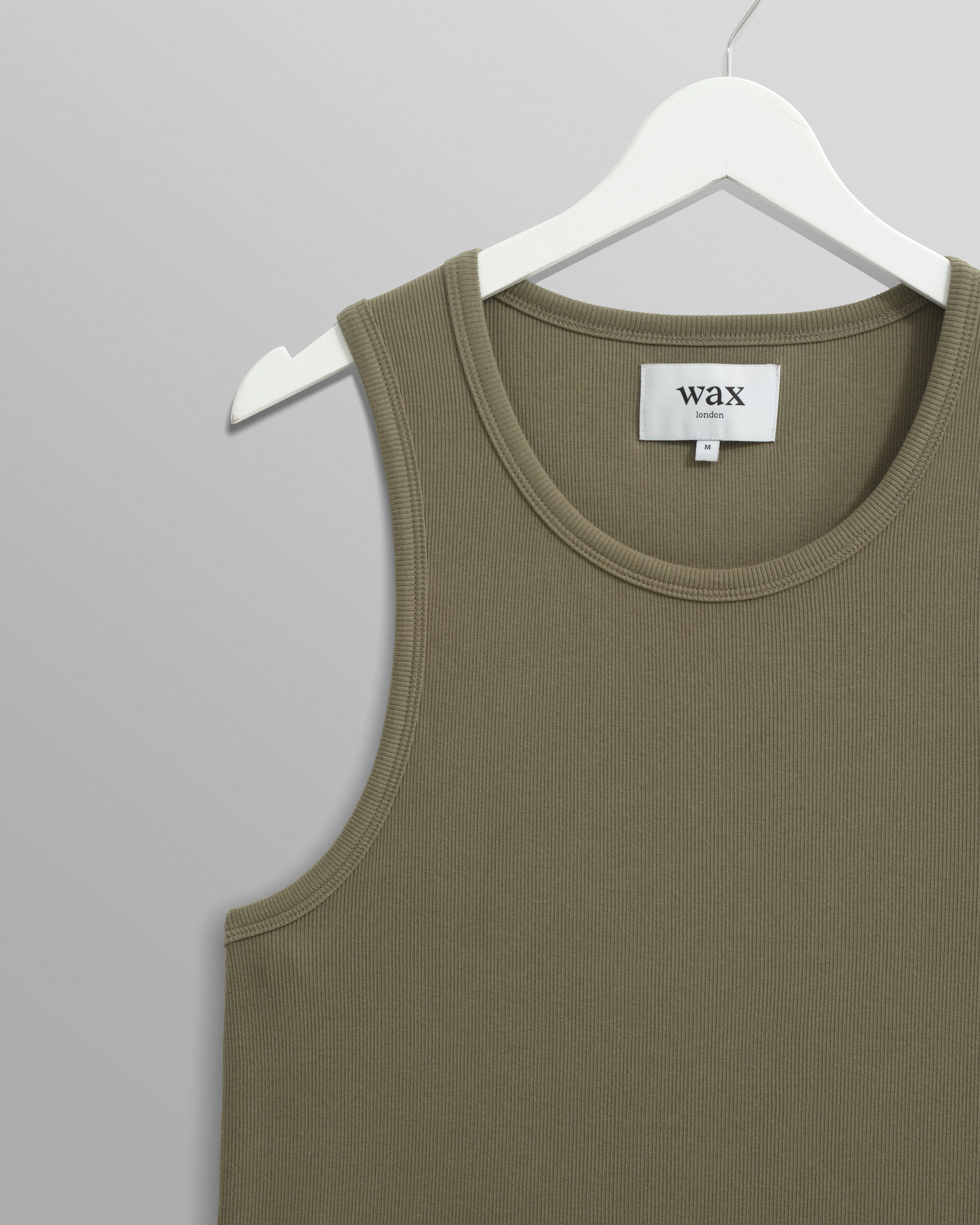 Montague - Khaki Ribbed Organic Cotton Vest