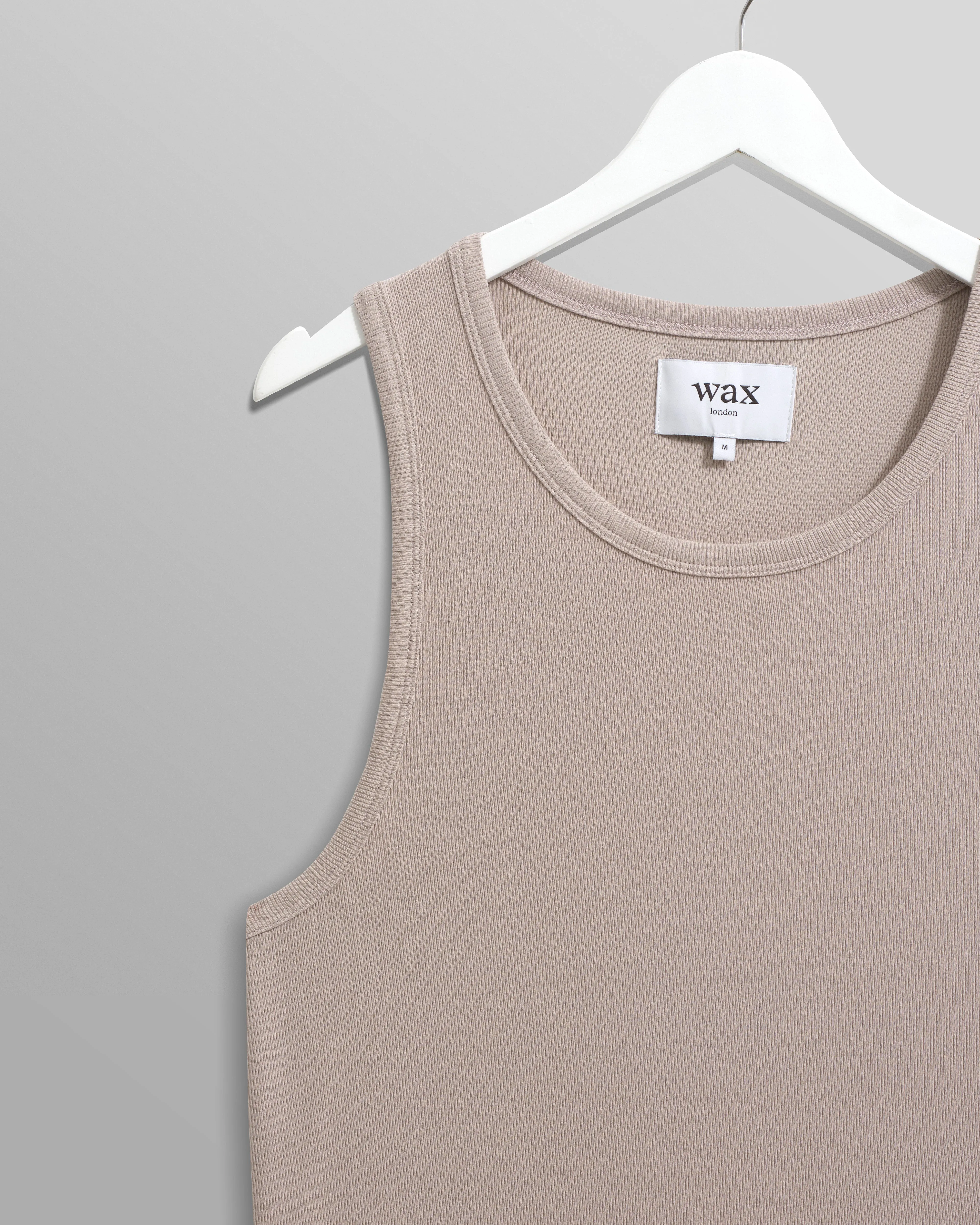 Montague - Taupe Grey Ribbed Organic Cotton Vest