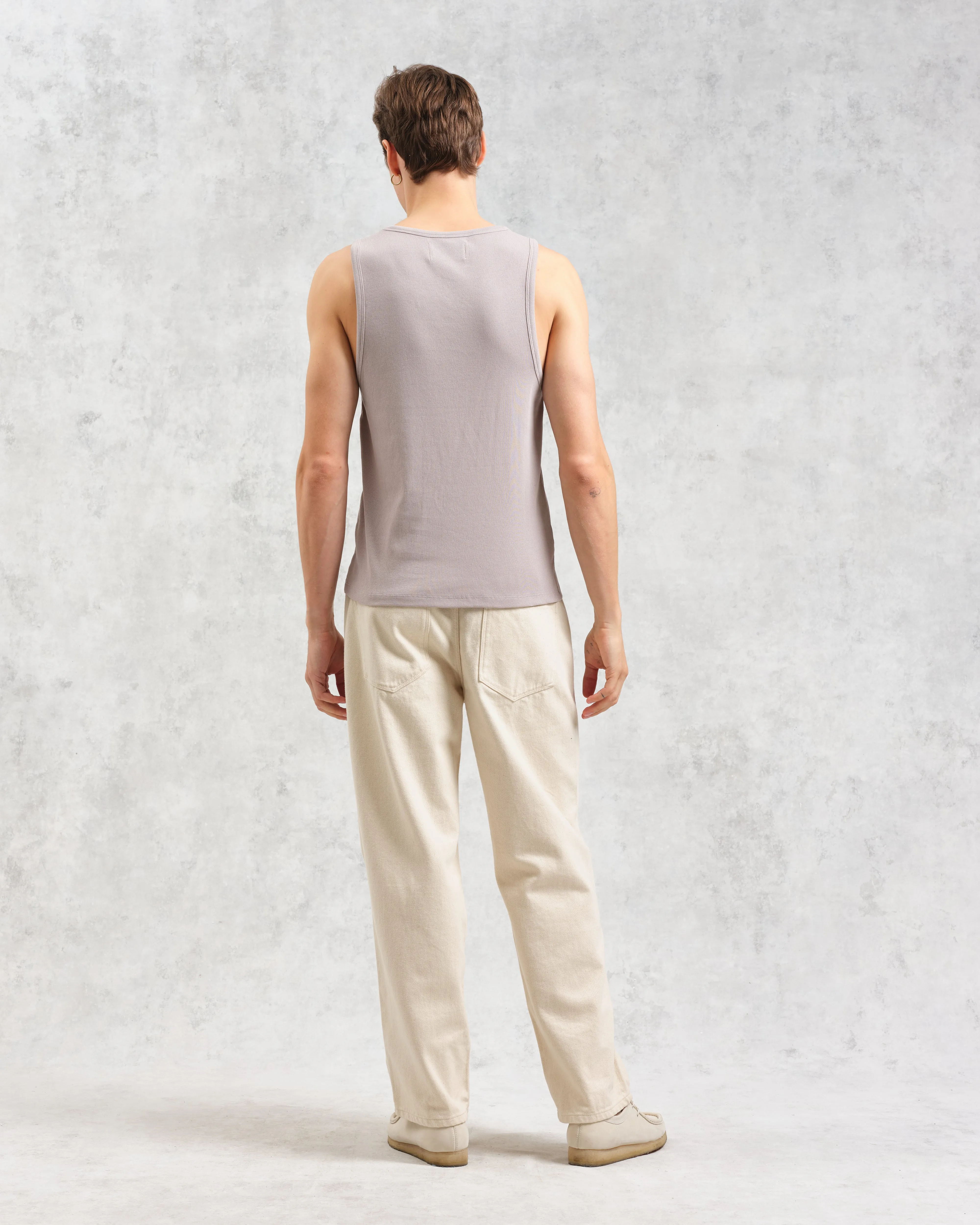 Montague - Taupe Grey Ribbed Organic Cotton Vest