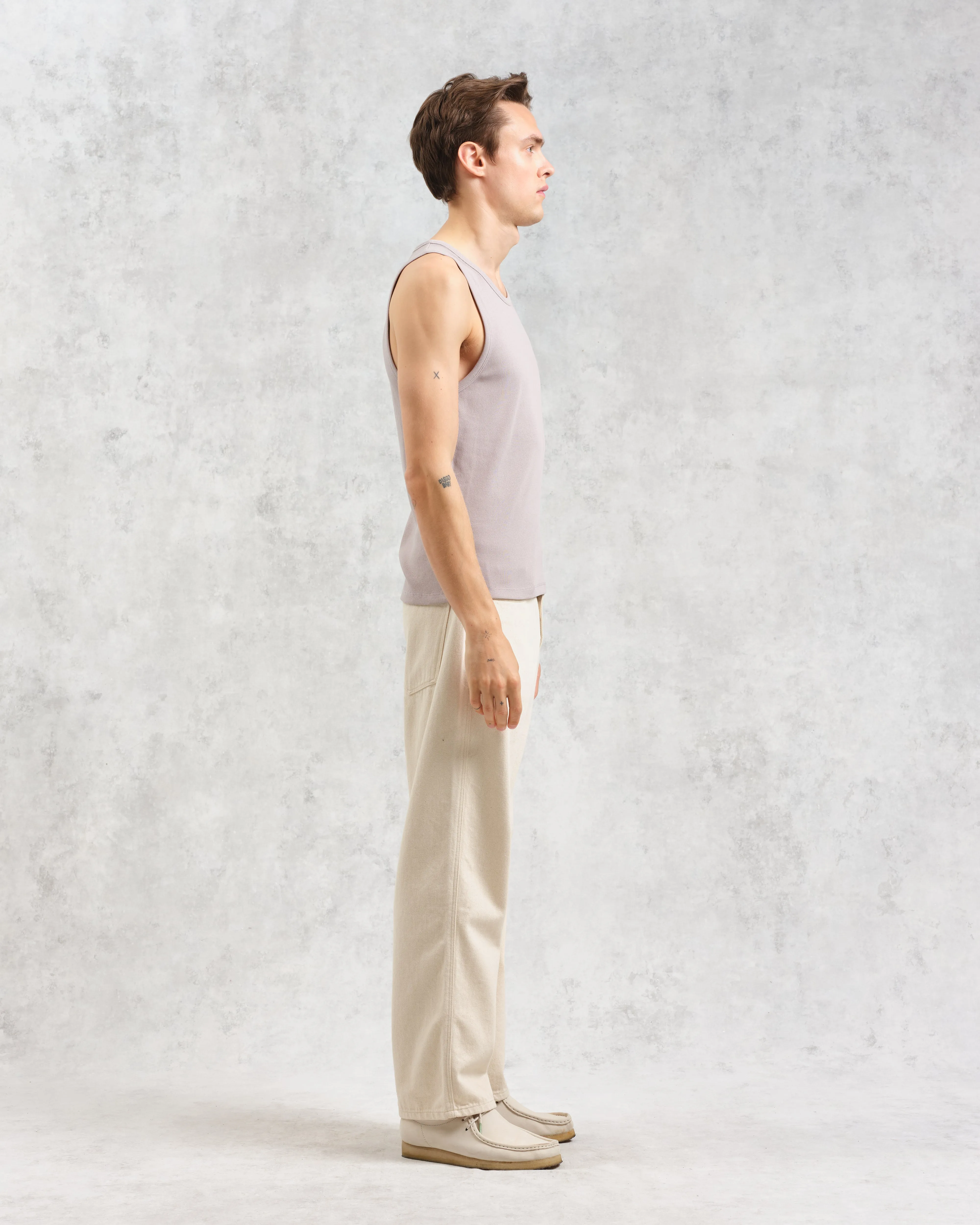 Montague - Taupe Grey Ribbed Organic Cotton Vest