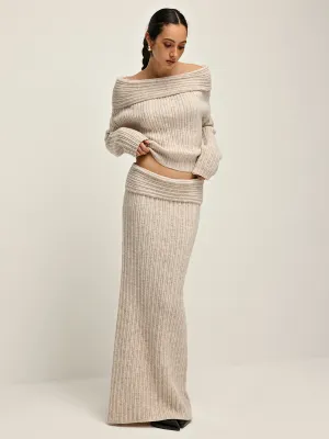 Off Shoulder Warm Sweater Co-ords