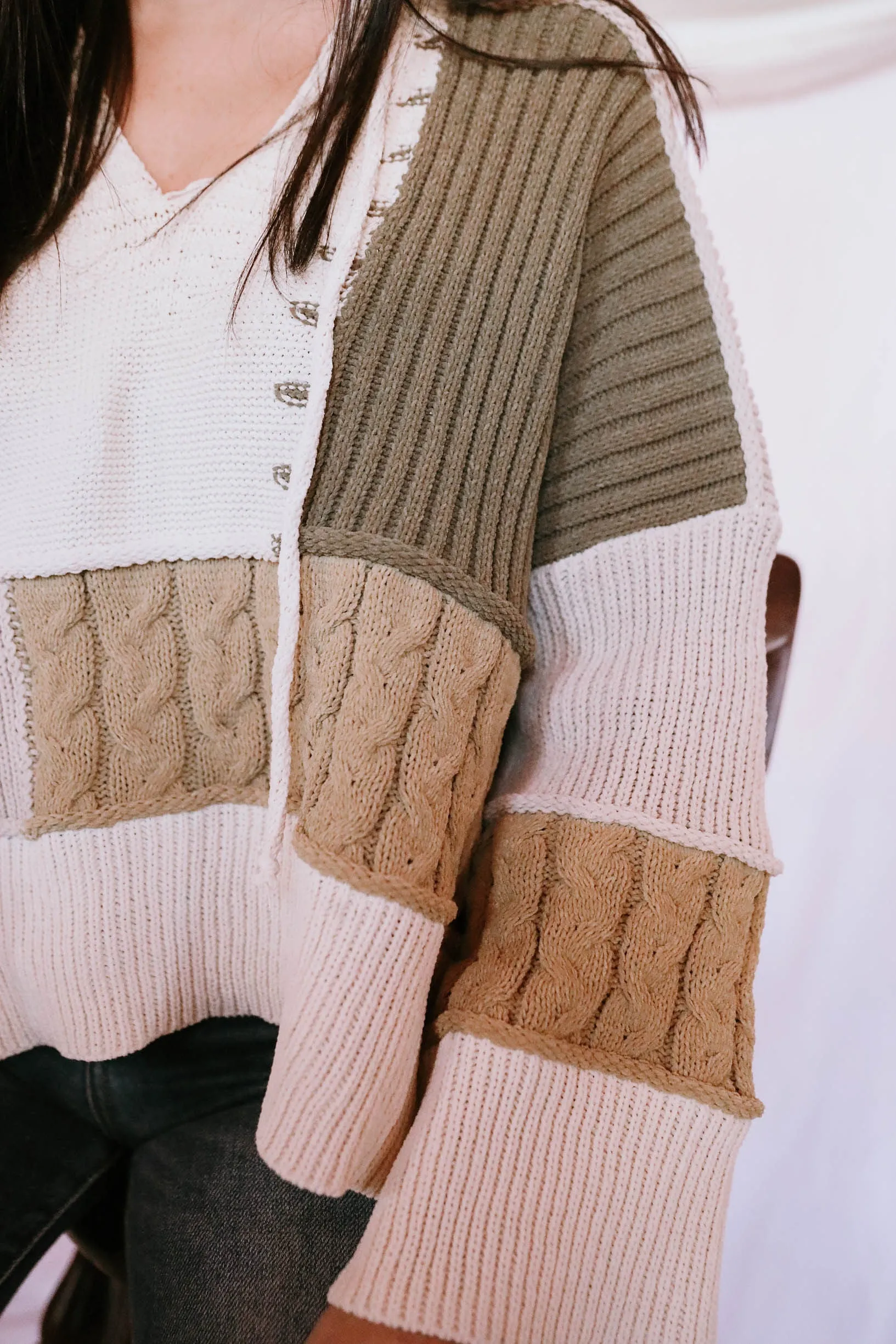 Patch Me Through Sweater