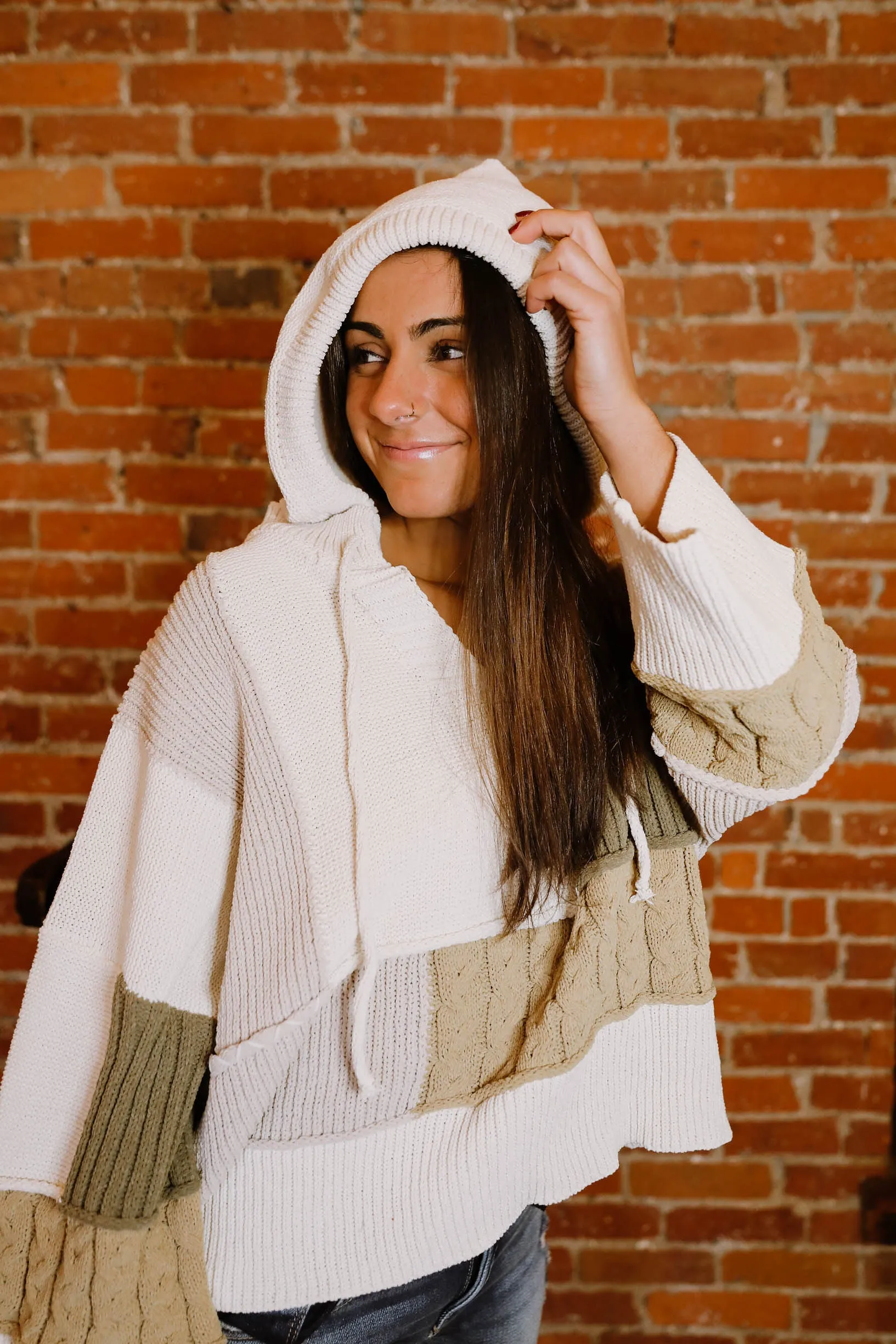 Patch Me Through Sweater