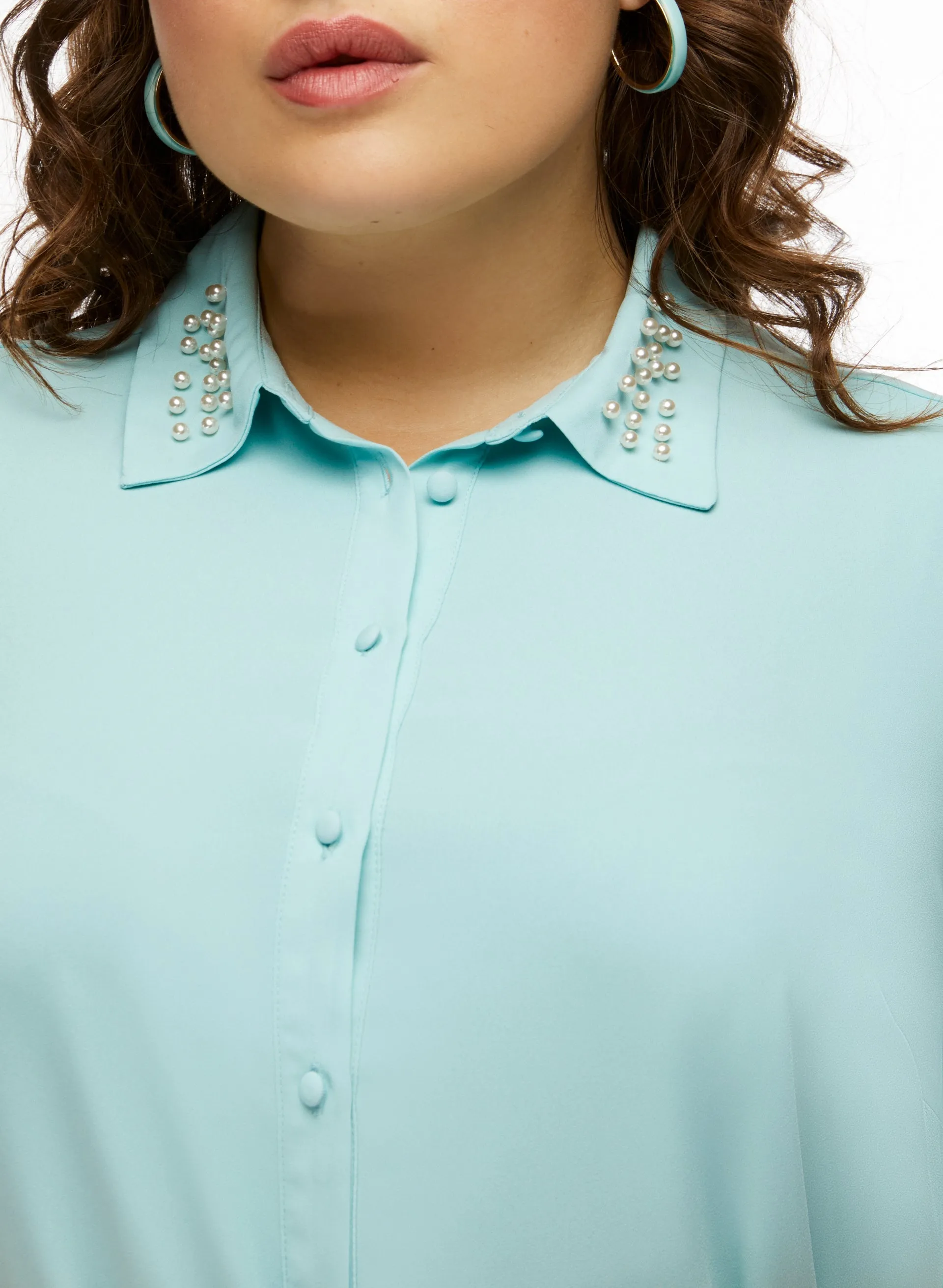 Pearl Detail Button Down Blouse