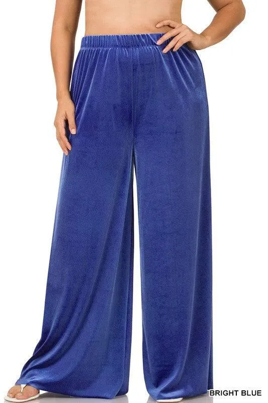 PLUS SIZE Velvet Palazzo Pants