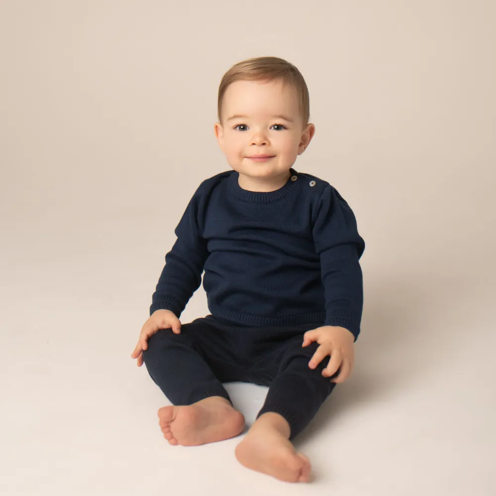 Pure Eucalyptus Baby Trousers - Midnight Blue