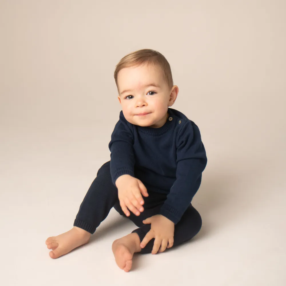 Pure Eucalyptus Baby Trousers - Midnight Blue