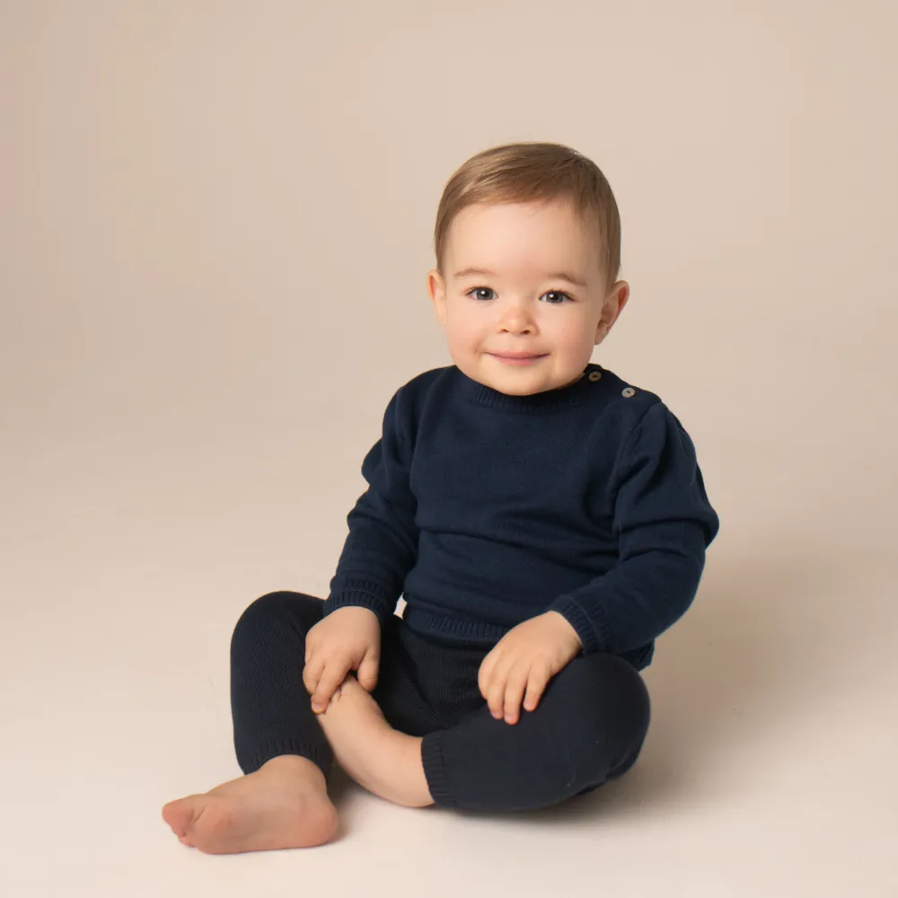 Pure Eucalyptus Baby Trousers - Midnight Blue