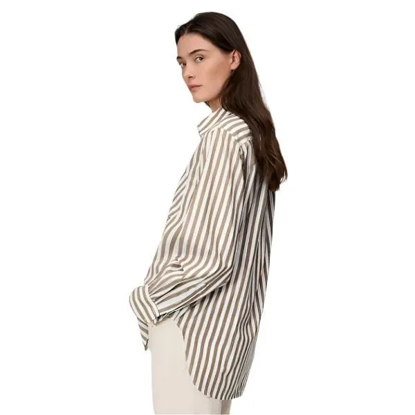 Rag & Bone Maxine Poplin Shirt in Brown Stripe